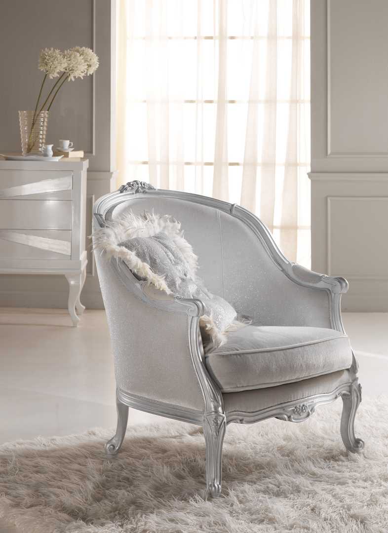 Aramis Italain arm chair finished in silver leaf