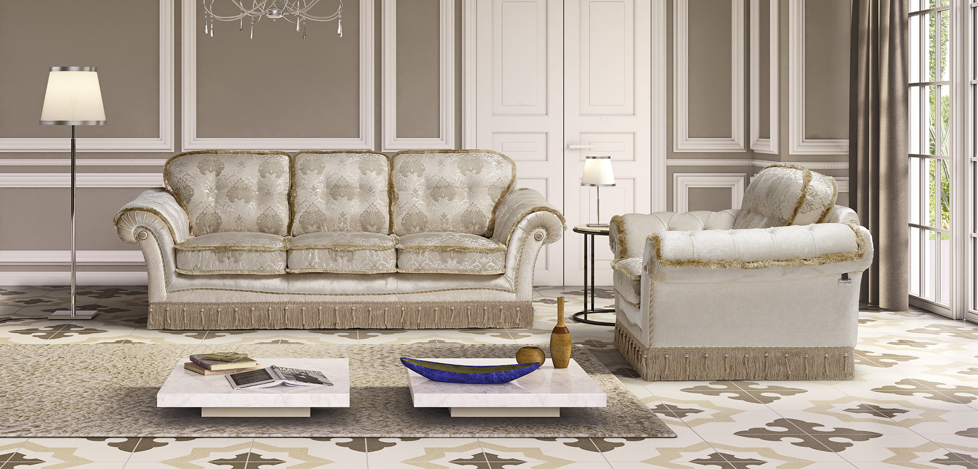 Mozart Italian sofa set