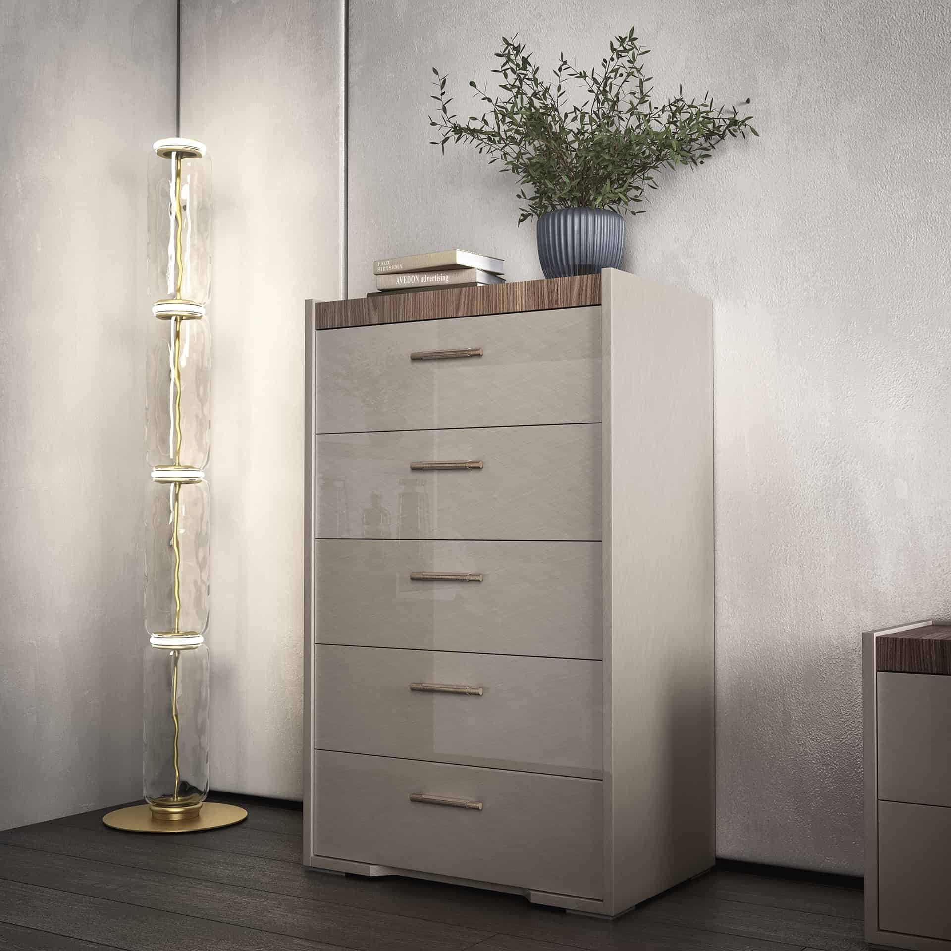Nora 5-drawer chest - Italian bedroom furniture