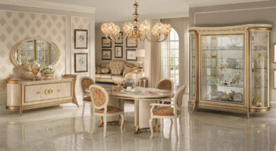 Arredoclassic Melodia classic Italian living room with gold frieze details