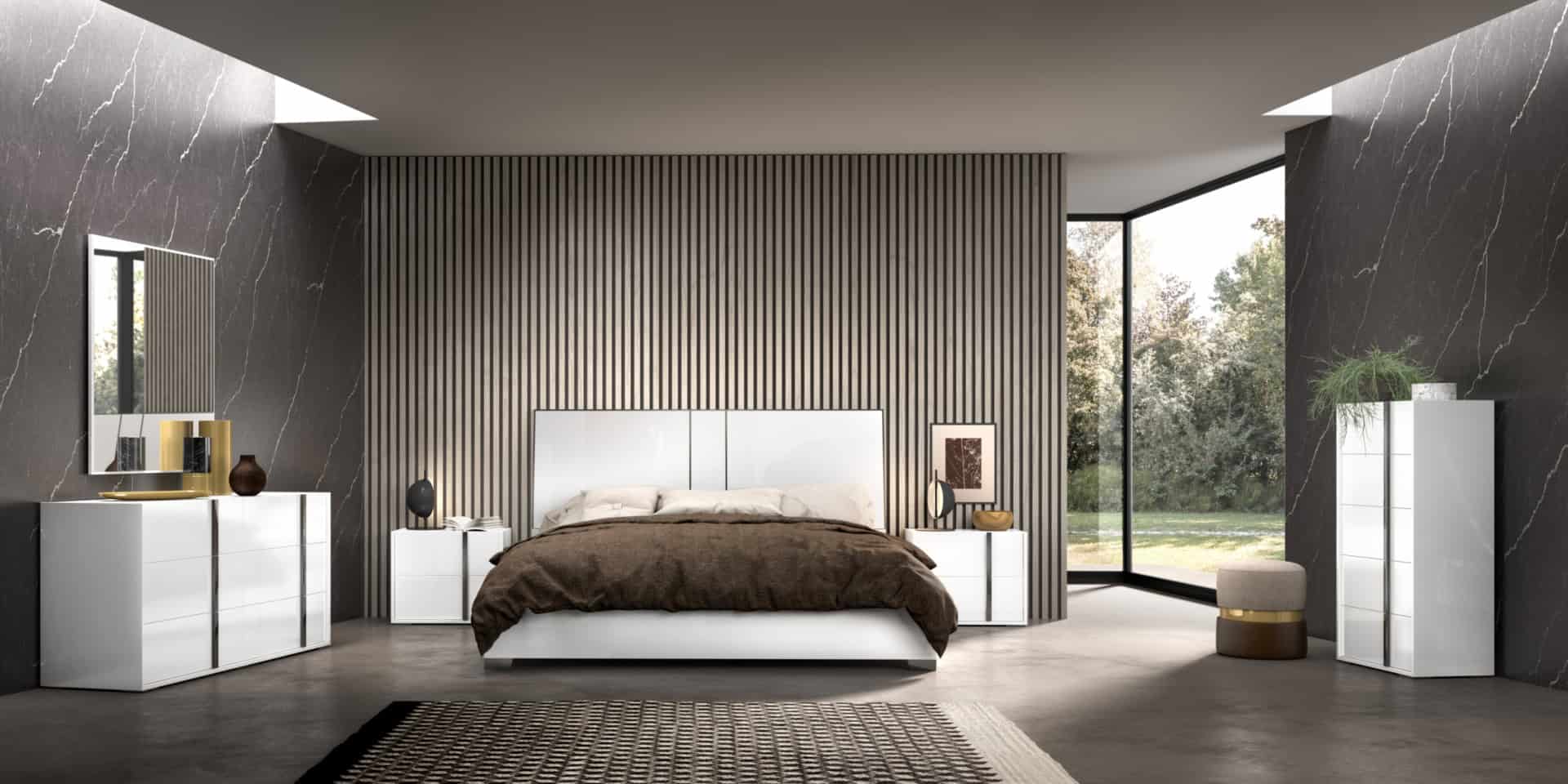 Bianca complete bedroom room view - Italian bedroom furniture