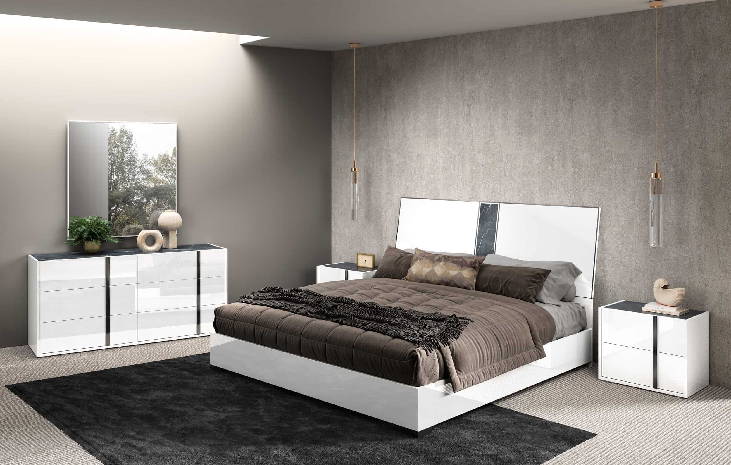 Bianca bedroom furniture marble finish render - Italian bedroom furniture