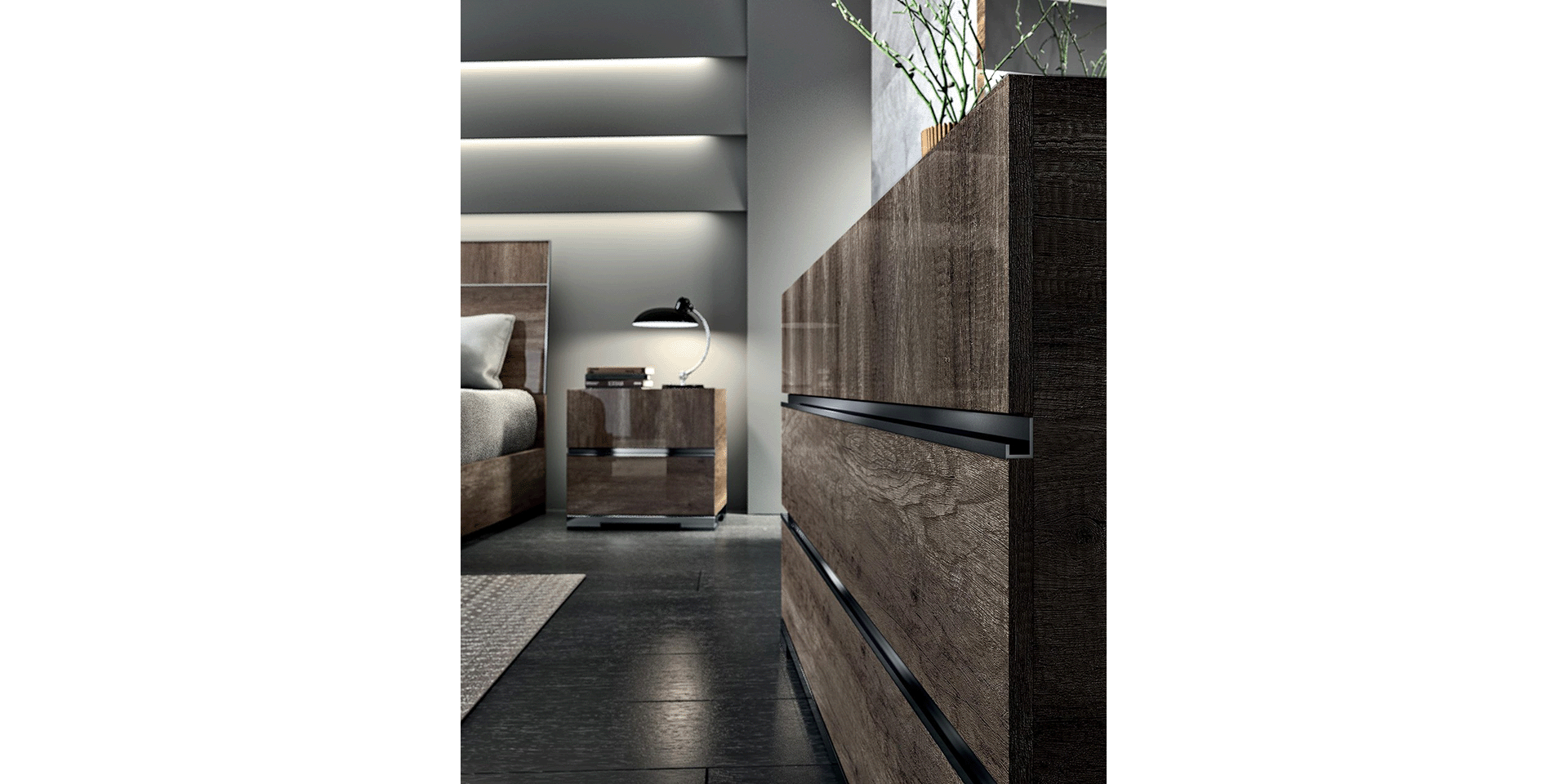 Dea dresser and mirror detail - Italian bedroom furniture