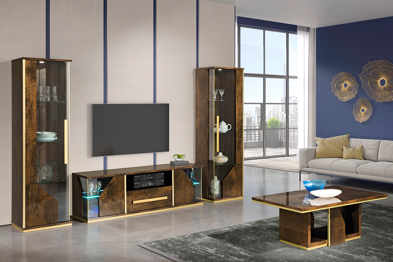 Desiree Bronze Gold Italian Dining Room Furniture Gallery Image 2