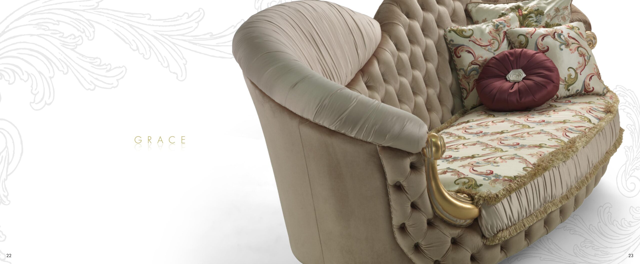 grace italian sofa arm detail