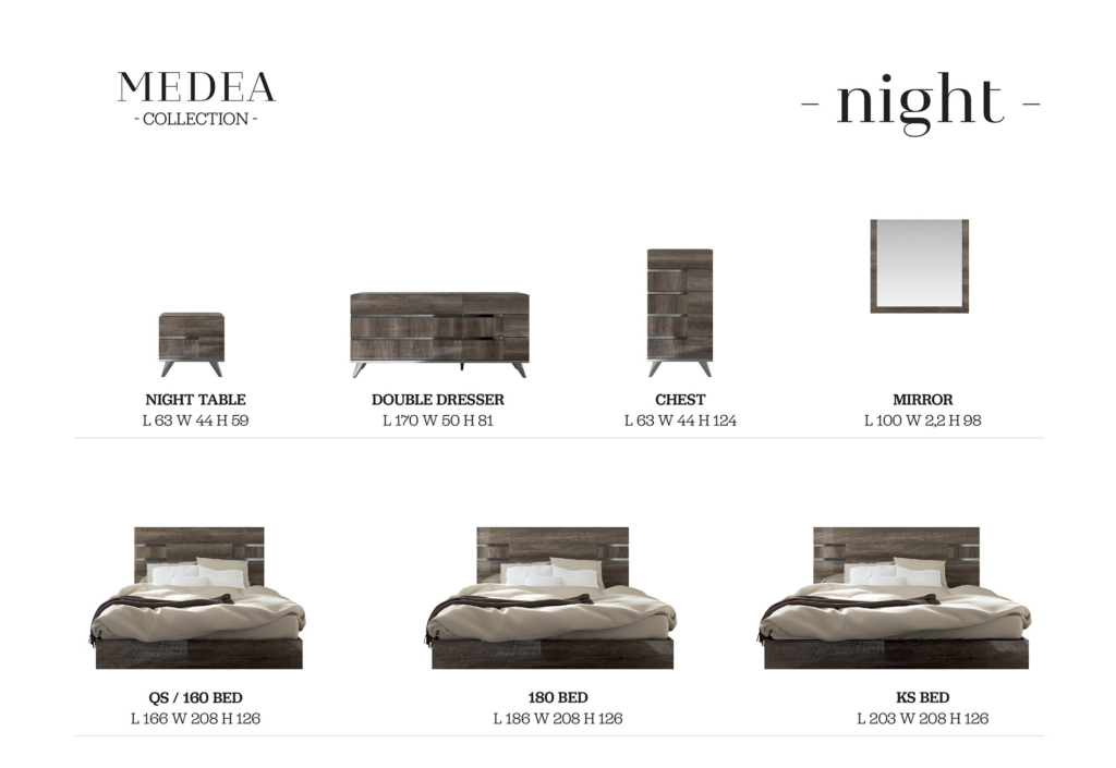 Medea bedroom furniture finish and material detail