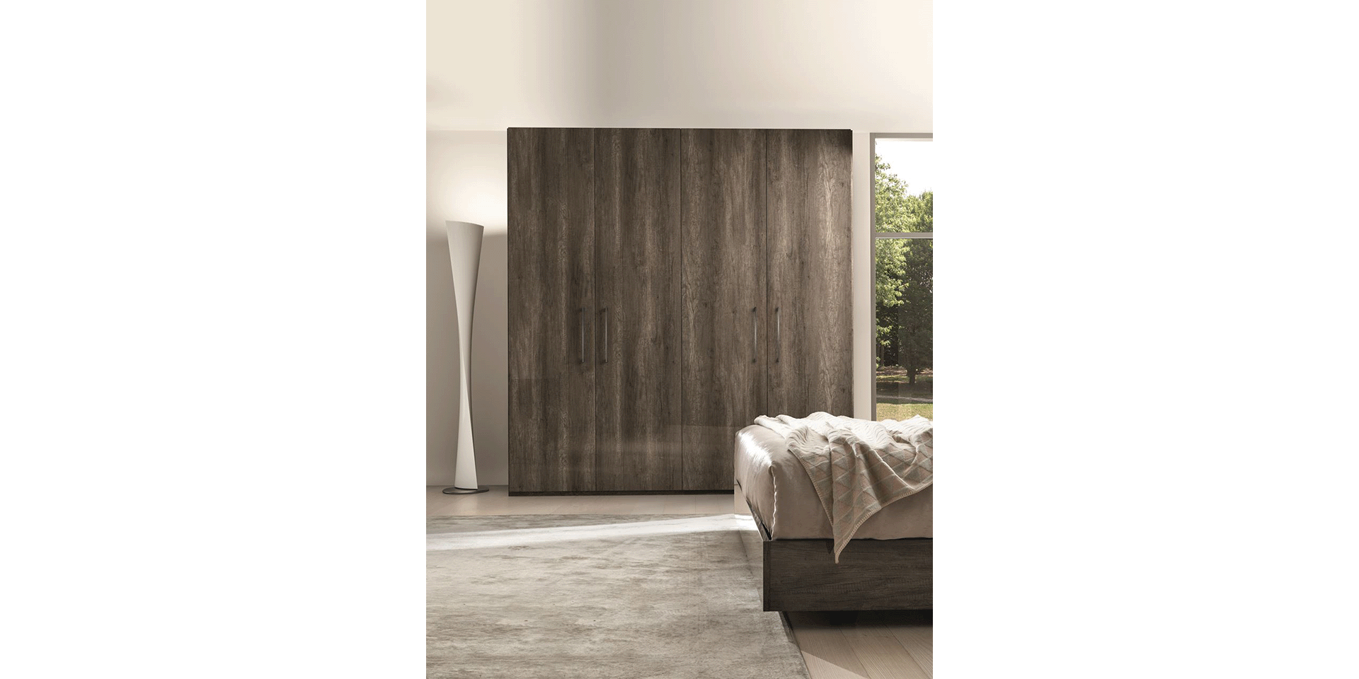 Medea bedroom full room view with fitted wardrobes