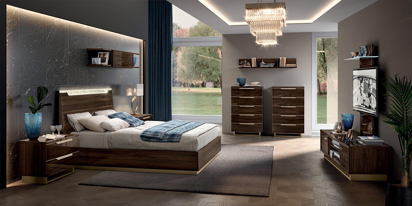 Smart Bed Led Headboard Tall Chest Of Drawers Tv Unit Noce Patrizio Wide
