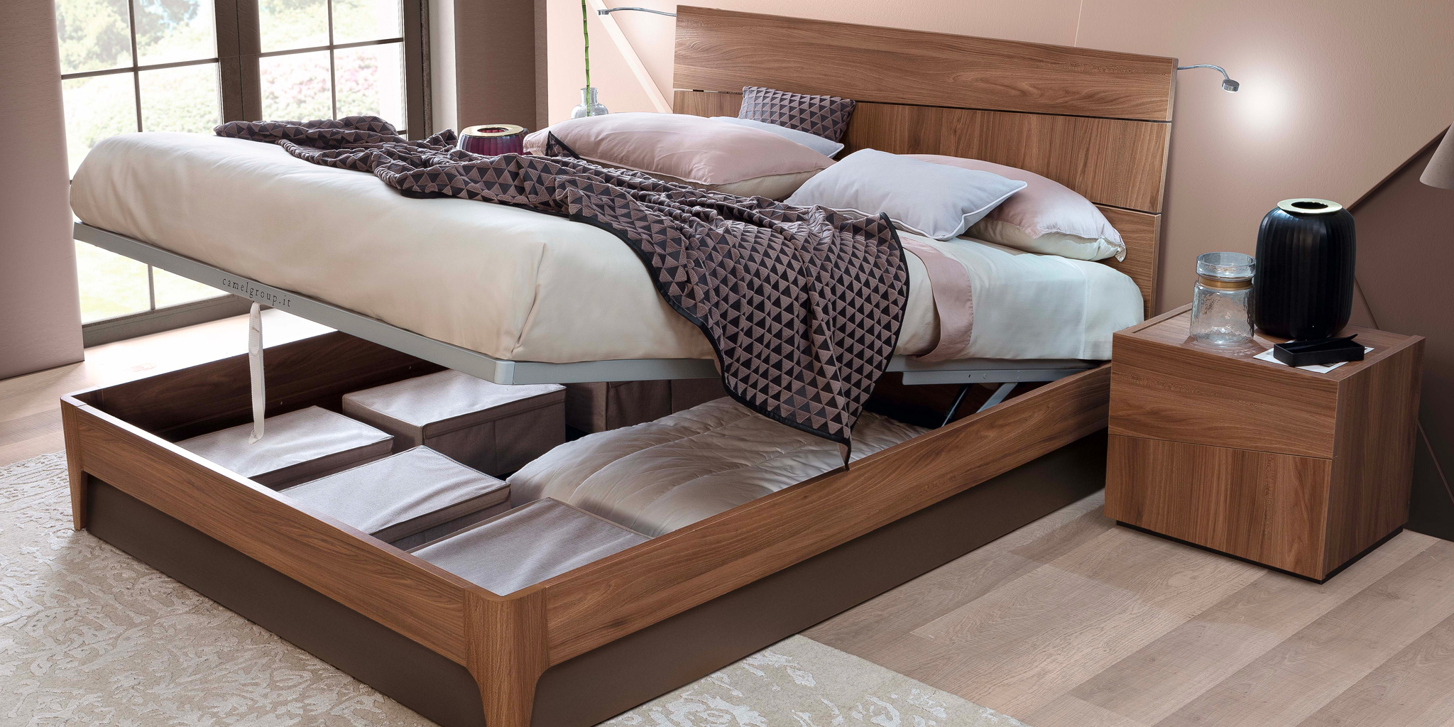 Storm Bed Ottoman Lift Storage Base Bedside Table Room View