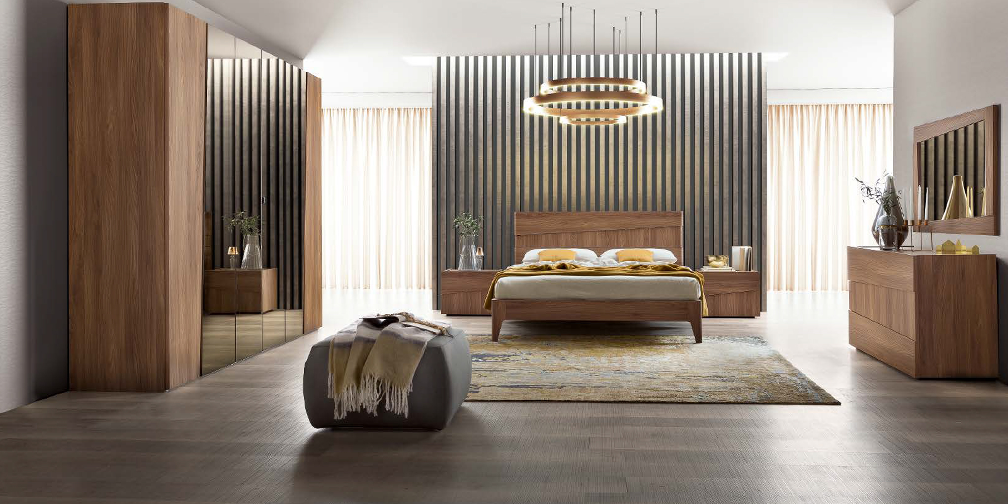 Storm Italian Bedroom Fold Bed Wardrobe Dresser Complete Set Wide
