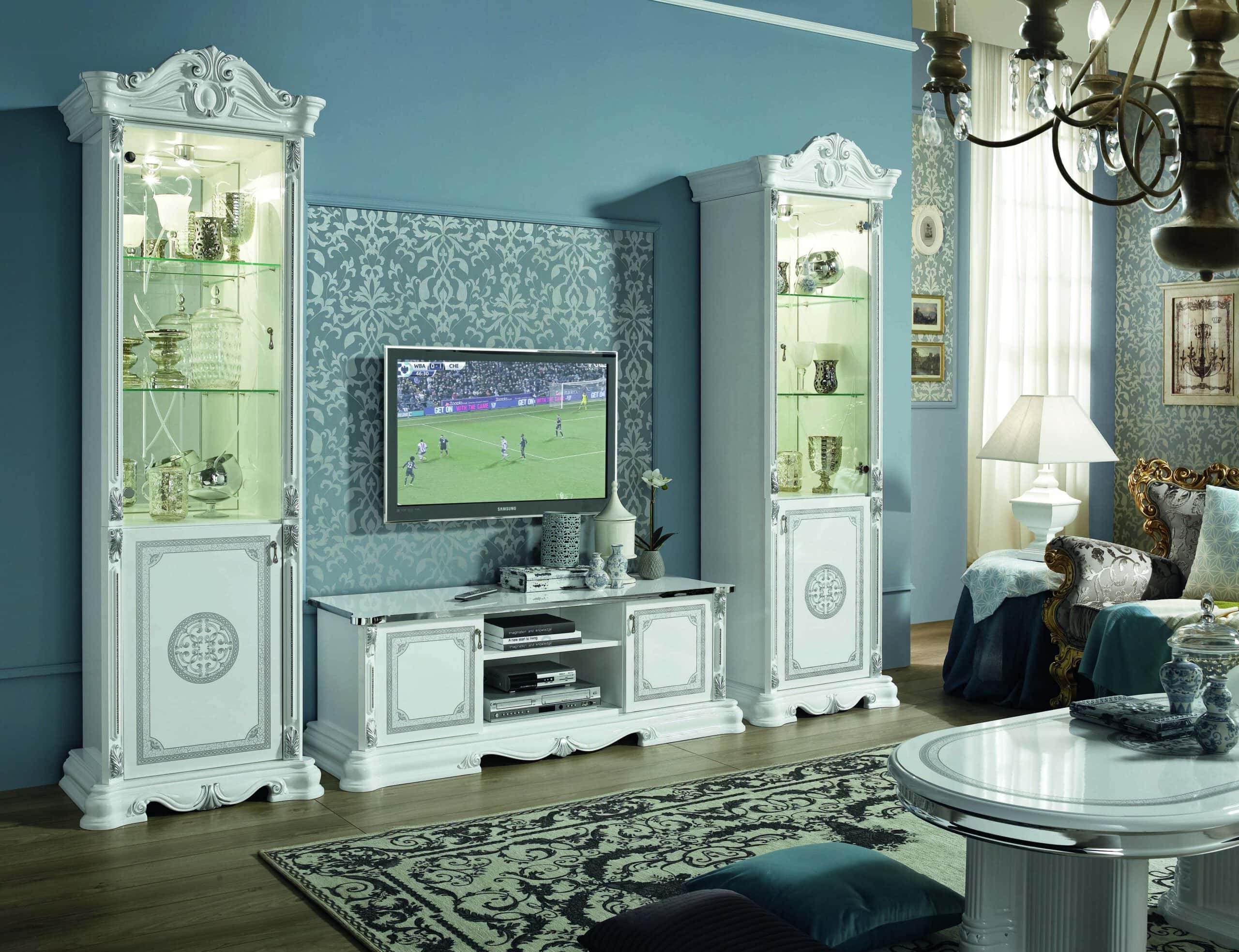 Greta Italian living room by New Trend Concepts - seating, rug and lighting layered for a finished room