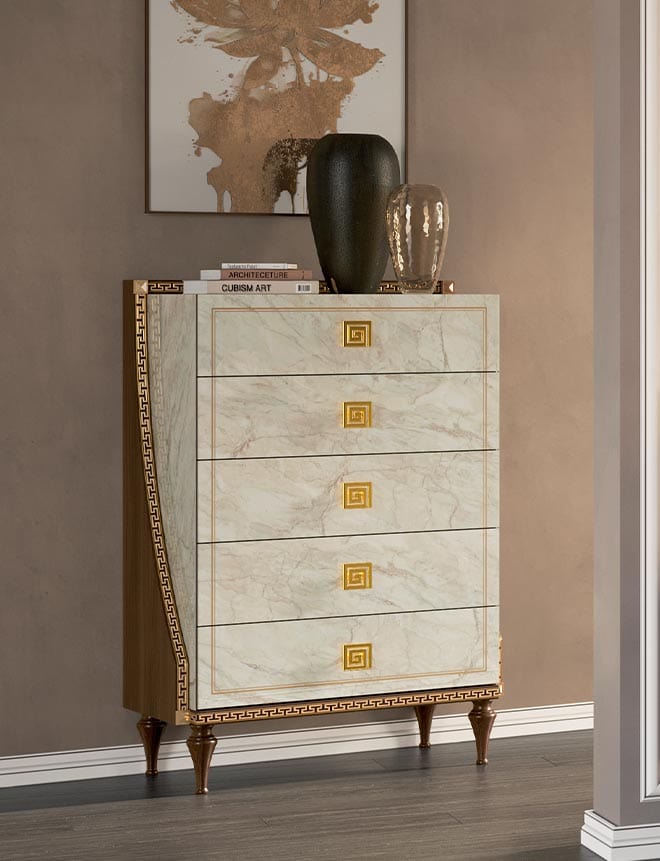 Romantica Italian bedroom chest of drawers, crafted by Arredoclassic.
