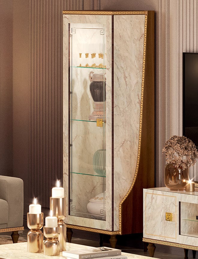 Romantica Italian living room display cabinet, crafted by Arredoclassic.